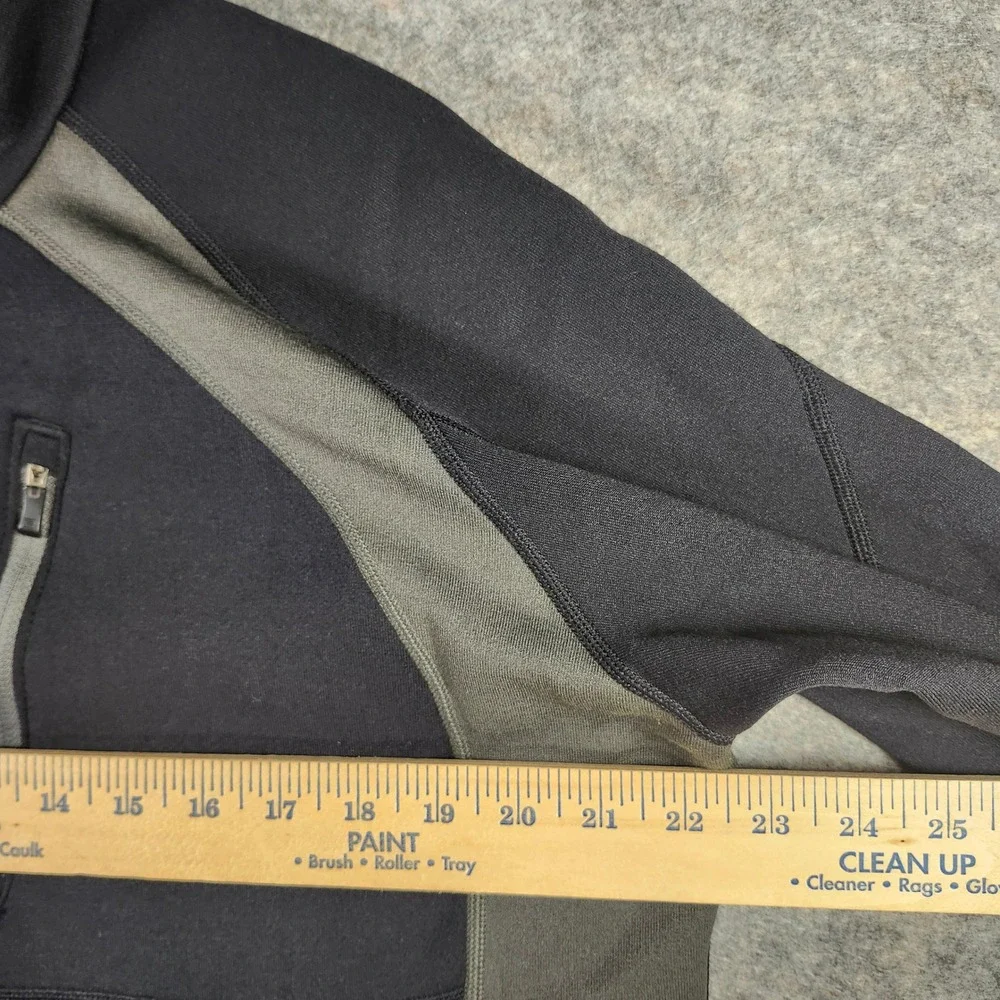 REI Mens Half Zip Fleece Pullover Black Grey Large Gorpcore Outdoor Utility Mock